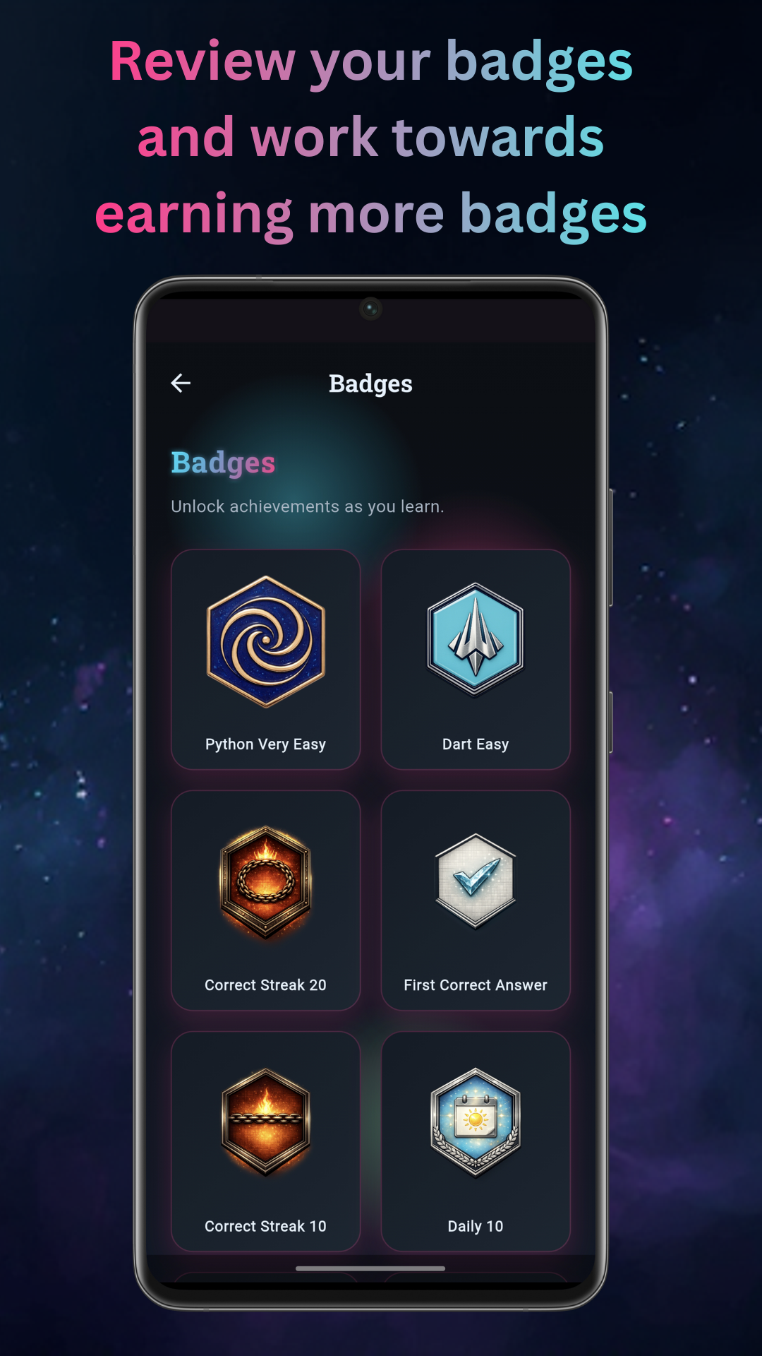 Cyberskamp Quiz – Badges overview